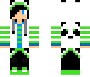 blue green panda boy