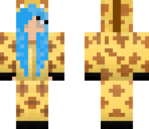 giraffe girl with blue hair