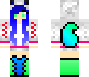 blue fox or wolf girl
