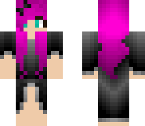 pink hair black dress