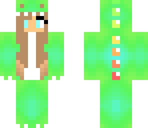 green and blue dino girl