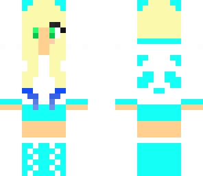 blue panda hoodie girl