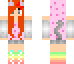 fire haired nyan cat with bow