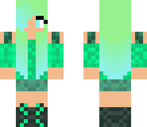 blue and green girl