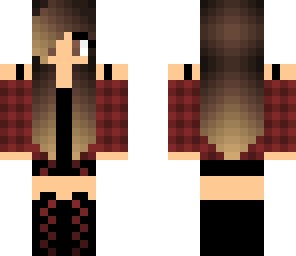 brown hair red shirt