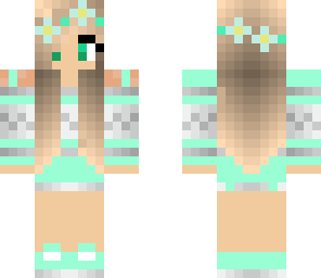 mint flower crown girl