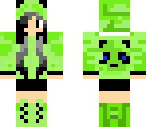 green panda girl