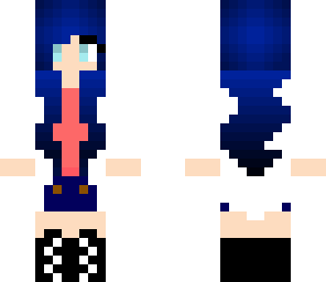 blue long jacket girl