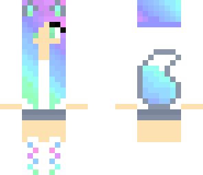 rainbow wolf girl - original