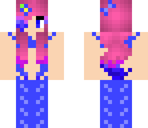 blue and pink mermaid