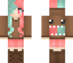 red and blue themed domo girl