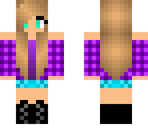 purple plaid girl