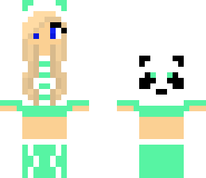panda girl green
