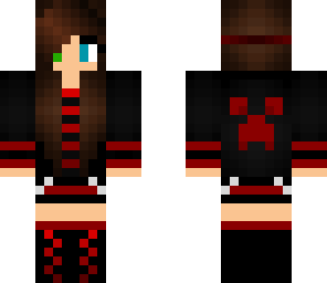 red and  black creeper girl