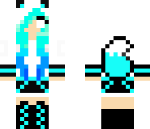 rainbow haired fox herobrine girl