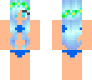 blue flower bikini gal