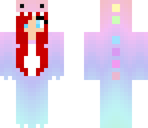 red hair pastel dino girl
