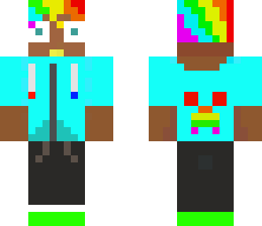boy in a jacket with rainbow hair