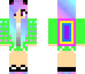 rainbow neon girl