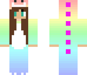 pastel rainbow dino girl