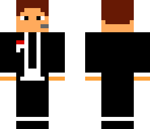 black suit with headphones fixed