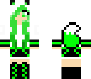 mint green wolf girl