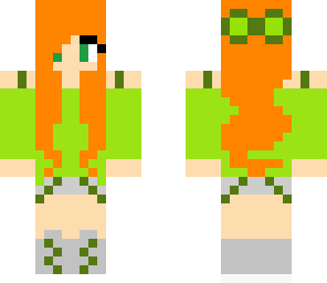green and orange girl