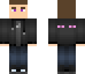 black hoodie and purple eyes