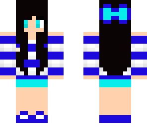 blue stripes with bow