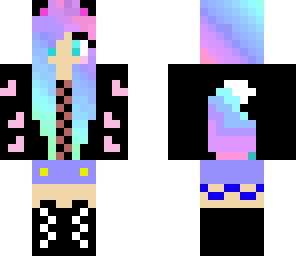 cute rave girl with a fox tail