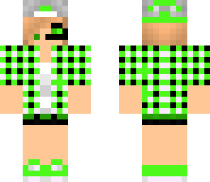 girl with lime green plad
