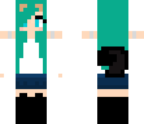 teal cat girl