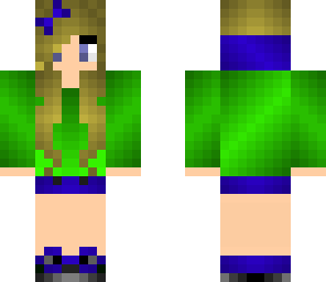 blond green blue girl