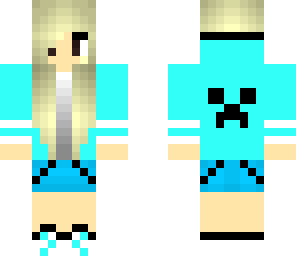 cute creeper girl with hoodie