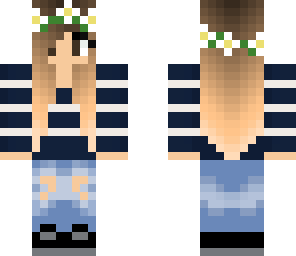 ombre hair striped shirt girl
