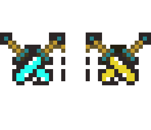 2 diamond swords and 2 gold swords