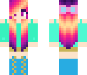 teal and purple girl