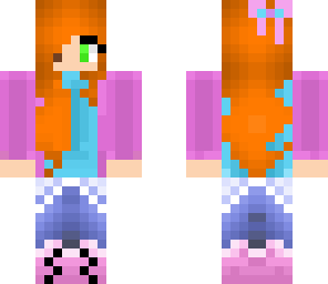 pink and blue girl skin