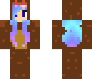 bear girl  with blue hair