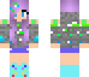 green and blue ore girl