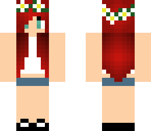 red haired girl with a flower crown