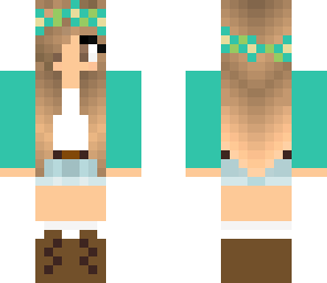 blue-green cute girl