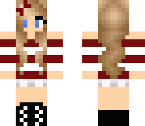 red and white stripes girl