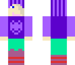 striped purple hat girl