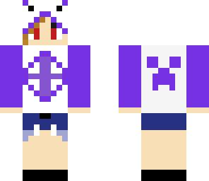 purple pandaface creeper sweatshirt girl 