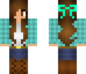 blue country flanel with bow