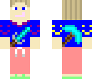 female with sword and pickaxe shirt