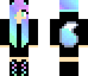 headphone rainbow cute girl