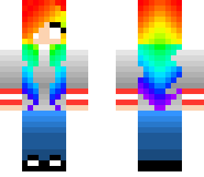 rainbow herobrine girl