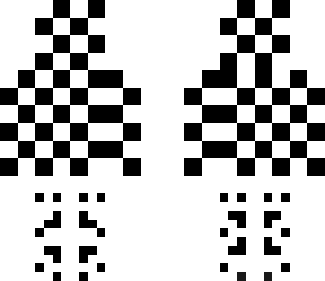 black and white